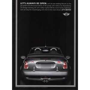 2004 BMW MINI cooper S car liberal conservative art Pinup Poster Print Ad frame